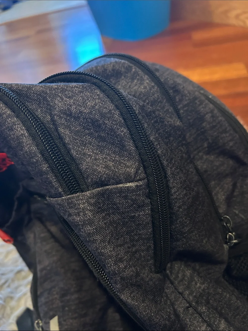 Adidas Gray & Red Backpack with Logo Accents